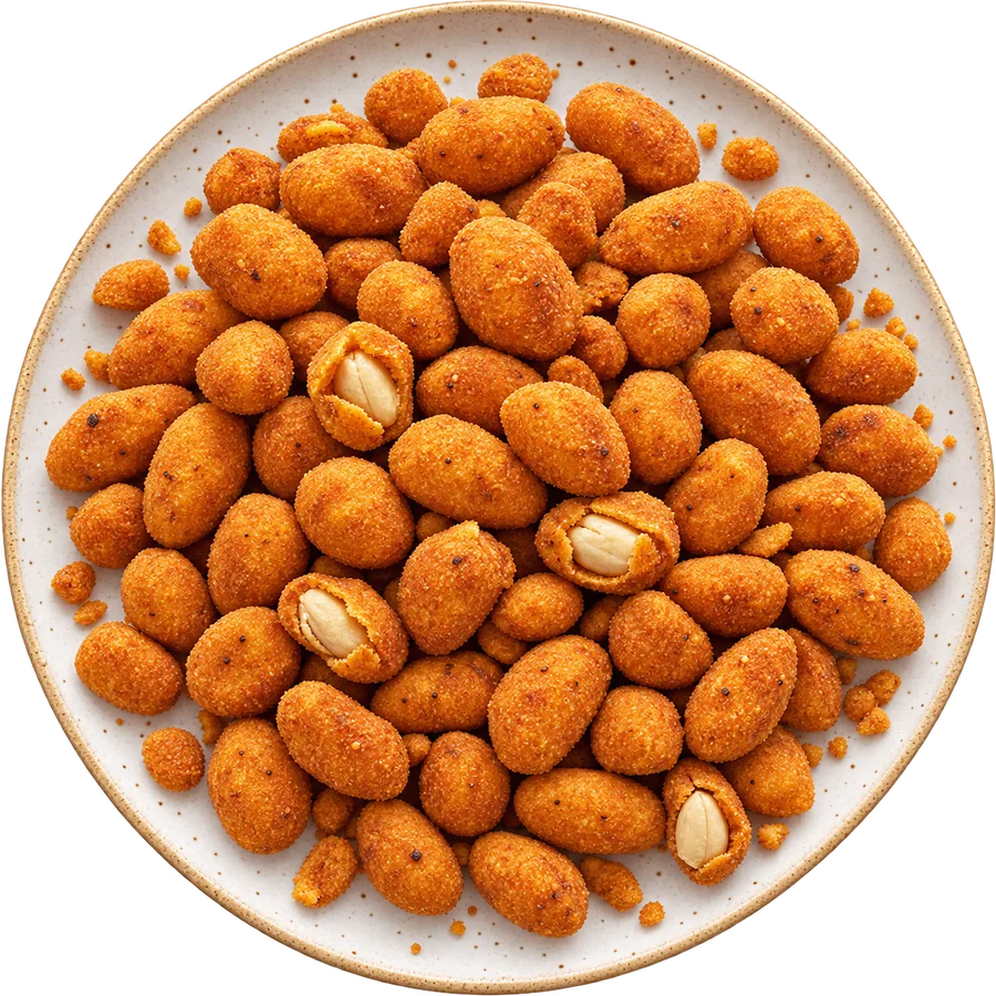 Nut Cracker heaped on a white plate